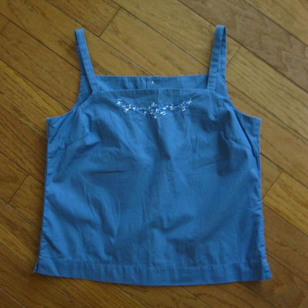 Light blue, camisole/tank top, back buttons